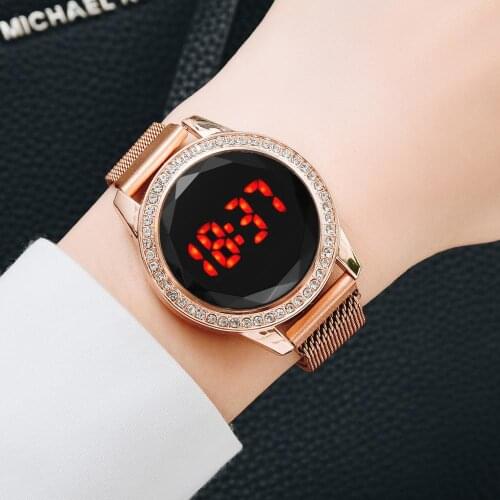 2020 LED Rose Gold Magnet Quartz Electronic Female Watch Fashion Digital Women For Watches Luxury Ladies Wild Clocks Gift Reloj