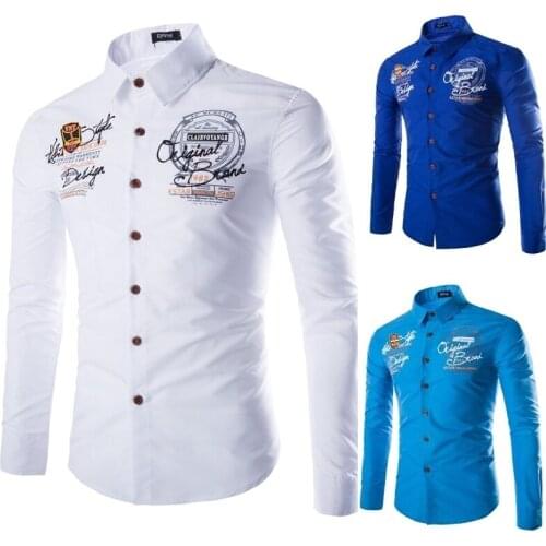 5 Colores,Camisa De Manga Larga Para Hombre, Camisa Informal De Negocios Con Estampado, De Manga Larga, De Talla Grande S-4XL