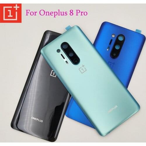 8Pro Rear Housing Original Oneplus 8 Pro One Plus Glass Back Cover Repair Replace Battery Door Case With Camera Glass Lens +Logo