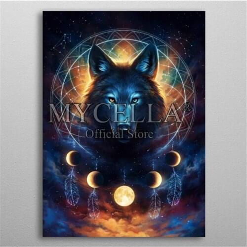 Animals 5d Diy Diamond Painting Cross Stitch Embroidery Dream Catcher Wolf Diamond Mosaic Home Decor Full Square Rhinestone Gift