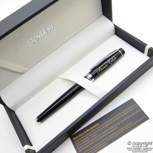 Scrikss 38 Black Chrome Roller Pen | Scrikss Pen | İsme Special Pen | Gift Pen