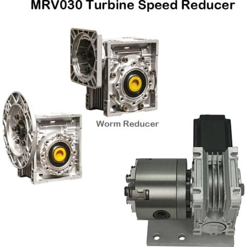 RV030 Worm Reducer Gearbox Speed Reducer Reduction ratio 5:1 10:1 20:1 to 80:1 With Shaft Sleeve Adaptor for Nema 23 Motor