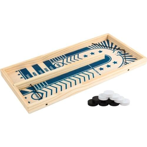 Indoor Wooden Toys Children Aiming Catapult Ice Hockey Competition Winner Parent-child Interactive Desktop Puzzle Emission Game
