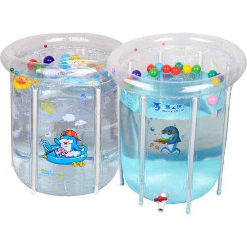 Childrens swimming pool inflatable swimming pool PVC bracket pool household baby bath barrel high temperature resistant pool