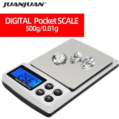 500g 0.01g Mini Digital Scales Electronic kitchen gram Jewelry diamond Balance Weighing tool with backlight 90%off