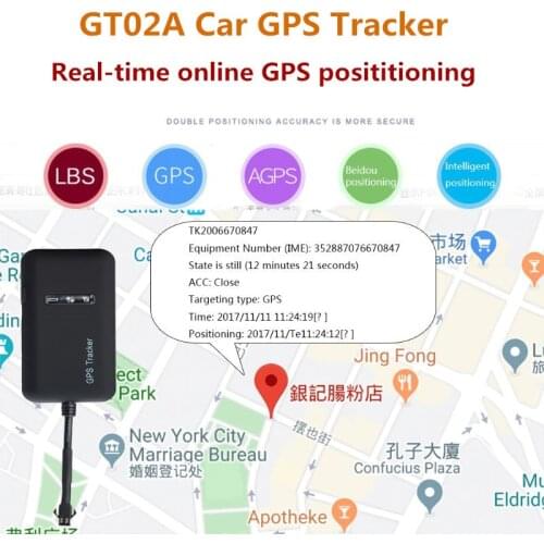 GT02A Car Mini Intelligent GPS Tracker GSM GPRS SMS Vehicle Tracking Device Monitor Locator Supports For Google Map