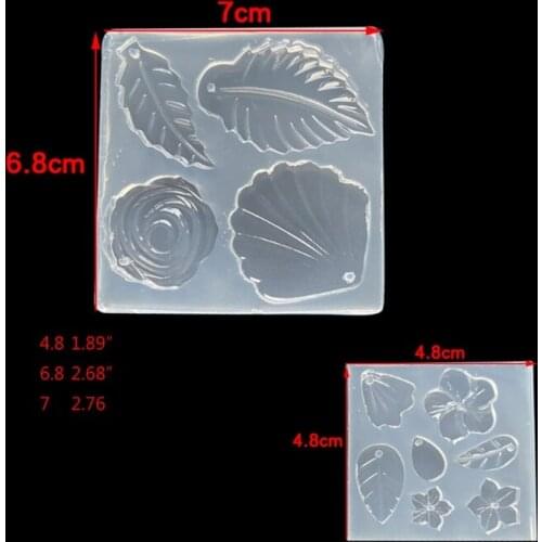 H9ED DIY Craft Flower Leaves Earrings Epoxy Resin Mold Jewelry Pendant Silicone Mould