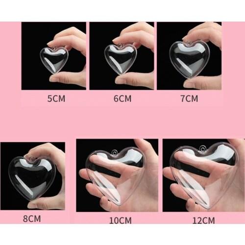 Creative Heart Shape Candy Box Packaging DIY Clear Plastic Christmas Sugar Food Box Fillable Ball DIY Hanging Gift Decoration