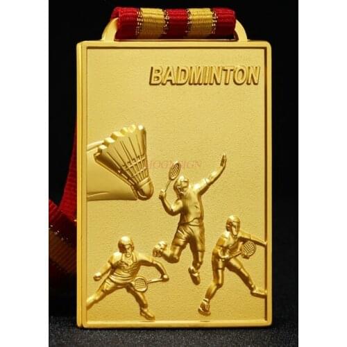 Metal Square Medal Badminton Competition General Medal School Games Gold, Silver And Bronze 2021