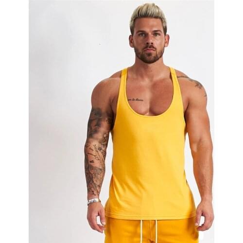 Cotton mens fitness shirt 2019 new fitness mens vest fashion mens sportswear jogging outdoor casual mens clothing