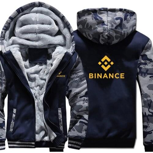 Binance Coin (BNB) Crypto Hoodies Men Cool Winter Thicken Wool Liner Sweatshirts Pullover