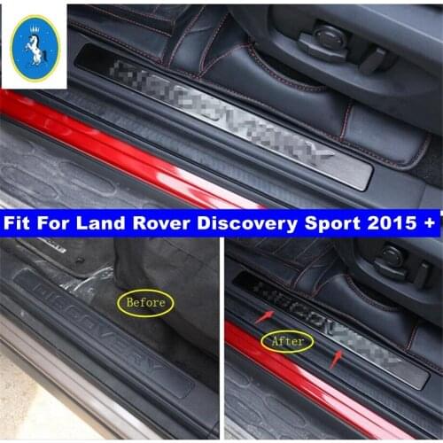 Yimaautotrims Inner Door Scuff Plate Door Sill Protection Panel Cover Trim Fit For Land Rover Discovery Sport 2015 - 2019