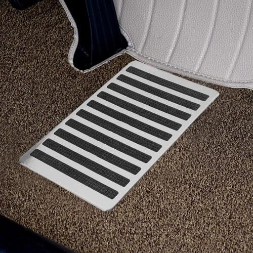 Stainless Steel Plate Carpet Auto Interior Floor Mat Patch Foot Heel Pedal Driver Car Side Floor Carpet Mats Universal