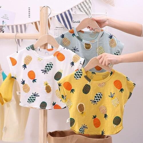 New Arrival Childrens Beach Style Clothes Baby Boys and Girls T Shirt Toddler Short Sleeve Top Tees Kids Pullovers T Shirt 1-4Y