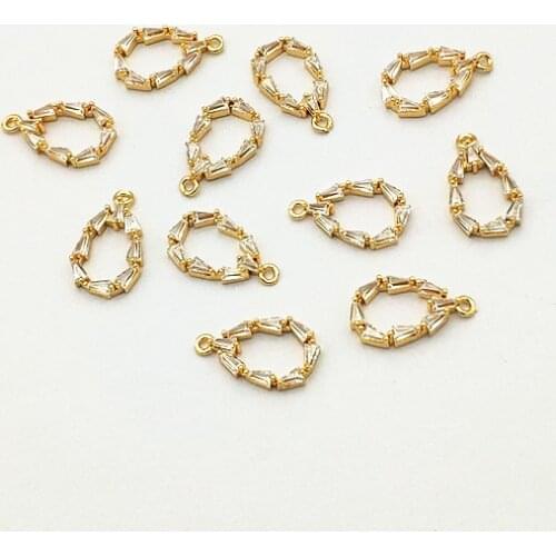 New arrival! 16x10mm 50PCS Cubic Zirconia Drop shape Charm for Hand Made Earrings DIY parts,Jewelry Findings & Component