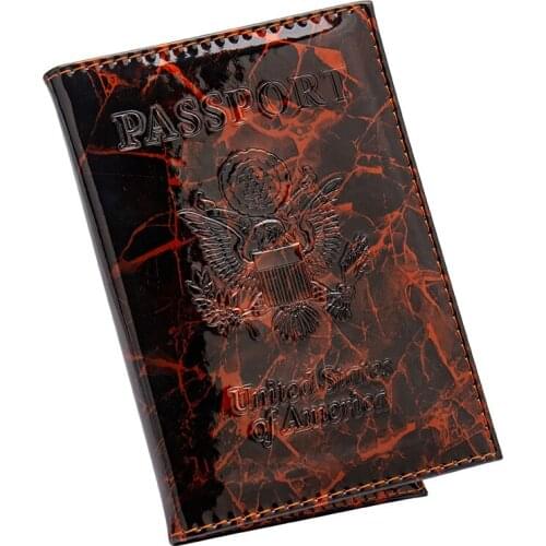 USA Lightning Stone Grain Printing Fashion Pu Leather Passport Cover Card Holder Unisex Travel Passport Holder With Traveling