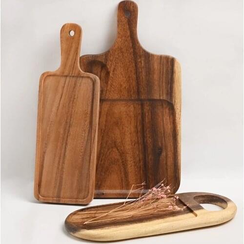 Solid Wooden Fruit Chopping Board Rectangle Kitchen Cutting Board Bread steak cutting Trays