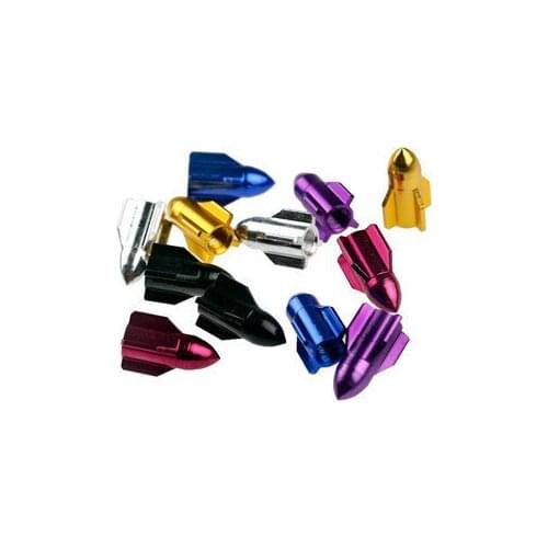 WHole Sale 1000pcs CNC ALuminum Car Bicycle gas nozzle cap Presta Valve Cap rocket modeling gas nozzle valve dust cap Cover