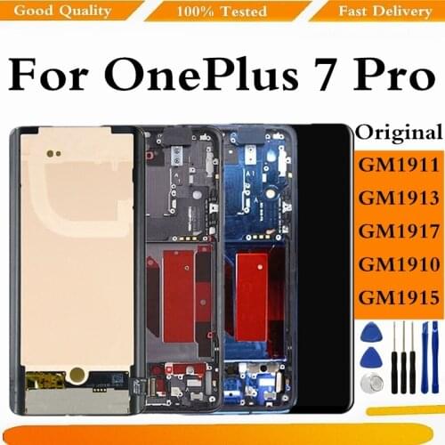 Original GM1915 LCD For Oneplus 7 Pro LCD Display Touch Screen Digitizer Assembly For Oneplus 7 Pro GM1910 GM1913 LCD Replace
