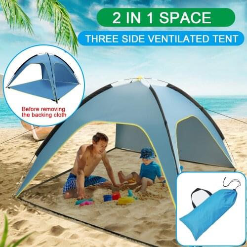 Beach Tent Outdoor Big Tent Polyester Silver Coated Sunscreen, Rainproof And Ventilated Easy to build палатка пля́жная́ E2