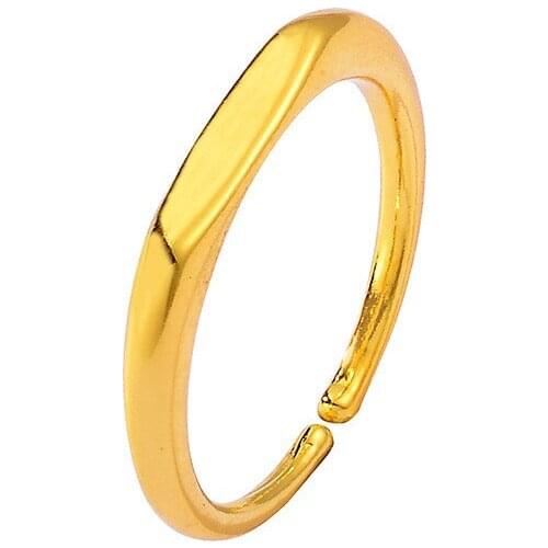 Simplicity Smooth surface Geometric Ring Adjustable For Women Girls Gold Silver Color Finger Jewelry Party Gifts