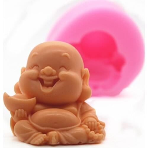Silicone Soap mold stereo Buddha 3D Plaster silica gel salt carving mold chocolate Pudding Mould for Soap making