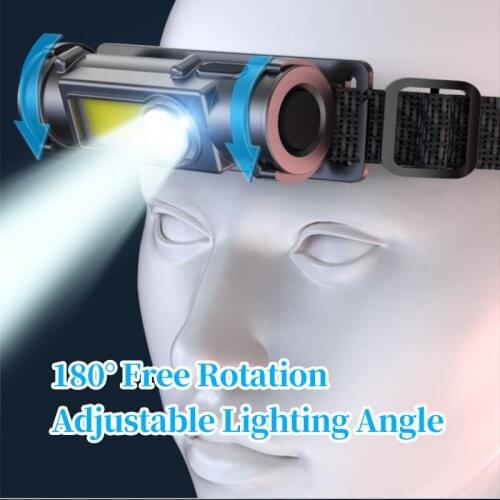 LED Headlamp COB Flashlight USB Rechargeable Strap Super Light Headlight Outdoor Camping Cycling Fishing for Running Hiking 51