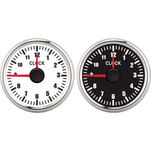 2in 52mm Universal 0-12 Hourmeter Clock Instrument Panel Gauges Display Red Backlight 12V/24V for Car Boat Yacht