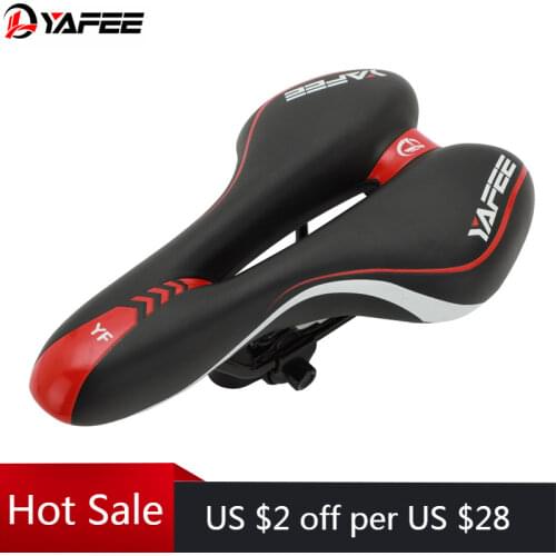 YAFEE Bicycle Saddle Soft Shock Absorbing Hollow MTB Bike Cushion Road Cycling Sponge Comfortable Bicycle Seat Bicycle Part