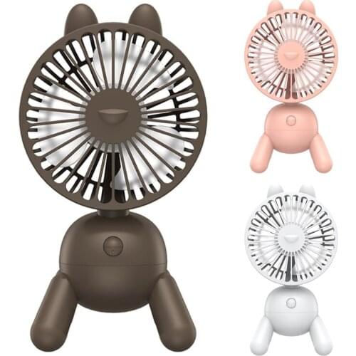 CPDD Portabler Desktop Fan Puppy-shaped Design 2400mAh USB Rechargeable 4 Gears Ultra-quiet Desk Fan for Bedroom Kitchen