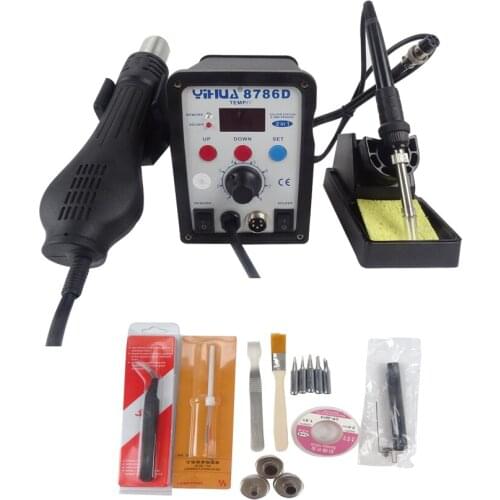 YIHUA-8786D Welder With Gun And Soldering Iron Machine 110/220V Soldering Iron Holder Repair Machine Welding Machine 1PC