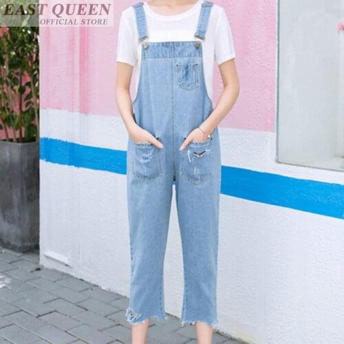 Women jumpsuits 2018 denim solid jeans overalls for woman elegant ankle-length pants office pockets jumpsuit rompers DD567 L