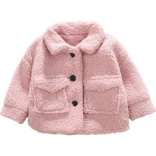 Baby Girls Winter Jackets Wool Coats Kids Warm Jackets Fleece Children Outerwear Girls Long Sleeve Coats Baby Overcoat 1-7 Years