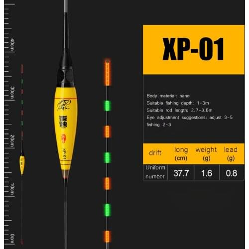 2021 1PCS New Fish Bite Automatic Reminder Color Change Smart LED Fishing Ultra Thick Tail Electronic Luminous Buoy