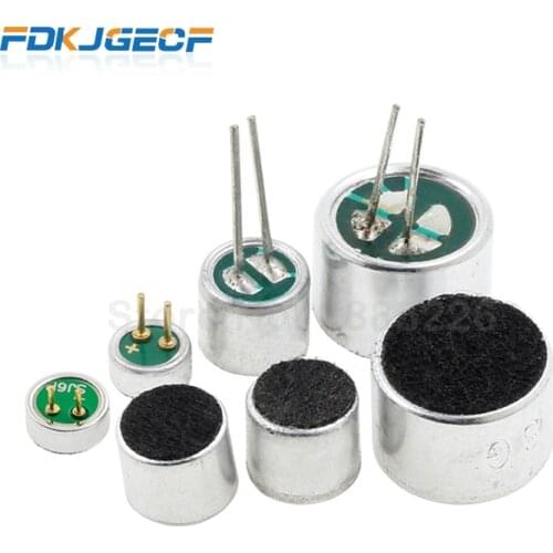 10pcs 4.5*2.2mm 6*2.2mm 6*5mm 9*7mm electret microphone condenser Pickup microphone 52DB 56DB with 2pin