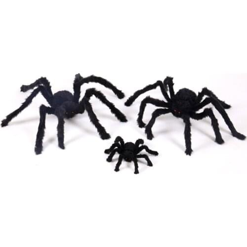 4 pcs 30/50/75cm Halloween Plush Spiders Kids Children Toy Halloween Decoration Haunted House Prop Indoor Outdoor Yard Decor