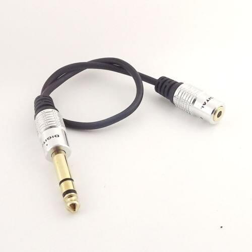 5pcs 1ft 6.35mm 1/4" Male Plug to 3.5mm 1/8" Female Jack Stereo Mic Audio Cable