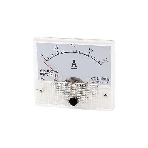 85C1-A DC 2A Rectangle Analog Panel Ammeter Gauge Amperemeter Class 2.5