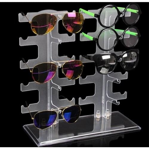 Sunglasses Holder Rack Glasses Show Display Stand Organizer, made of clear arcrylic, can hold 5/6/10 pairs of glasses