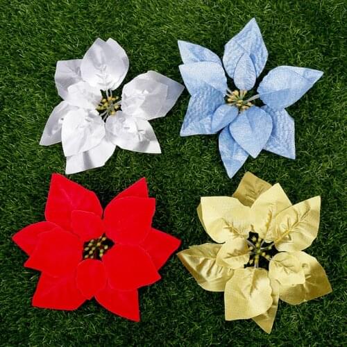 6PCS Artificial Flowers 22cm PE Christmas Decorations For Home Christmas Tree Ornaments Xmas Tree New Year Decor Navidad 2020