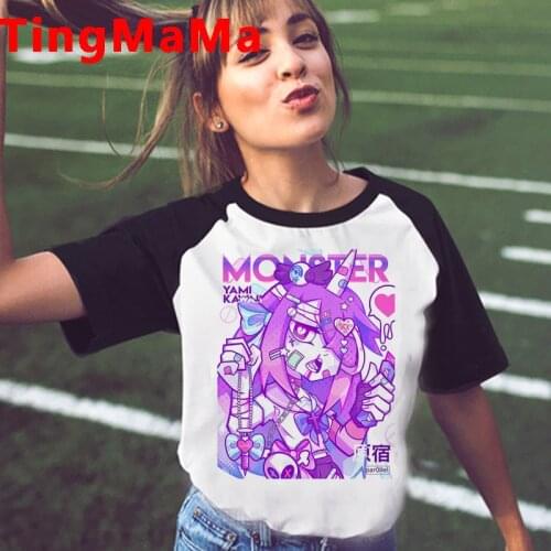 Japanese Anime Harajuku E-girls Punk t shirt female ulzzang plus size kawaii japanese harajuku tshirt harajuku white t shirt