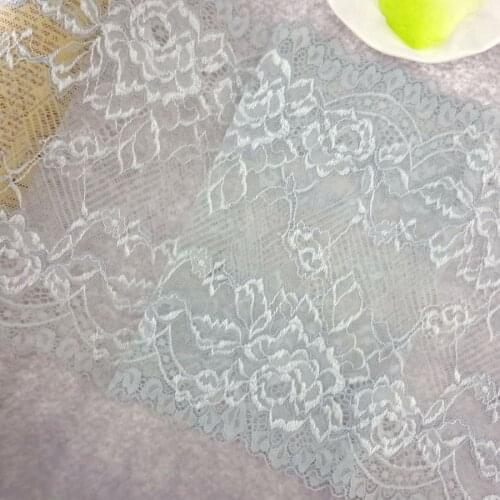 #69 Lace 20.5CM Wide 2 yards/lot Stretch Elastic Lace Mesh Fabric Edge Trim Trimming Embroidered DIY Garments Sewing Supplies