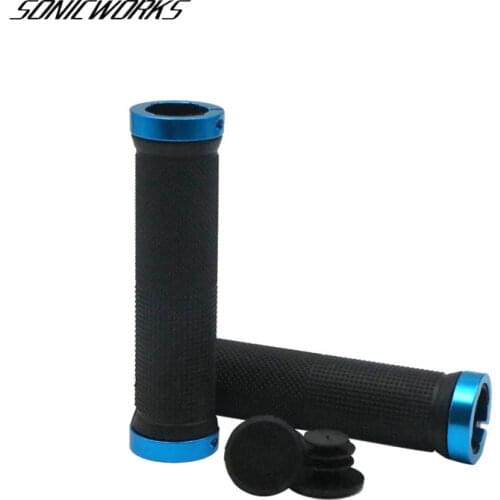 1 Pair Mountain Road Cycling Handlebar Cover Grips Bike MTB Smooth Soft Rubber Anti-slip Handle Grip Bicycle Double Lock Bar End