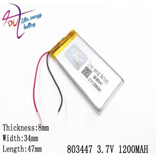 Best Battery Brand Size 803447 3.7v 1200mah Lithium Polymer Battery With Board For Bluetooth Gsp digital Products