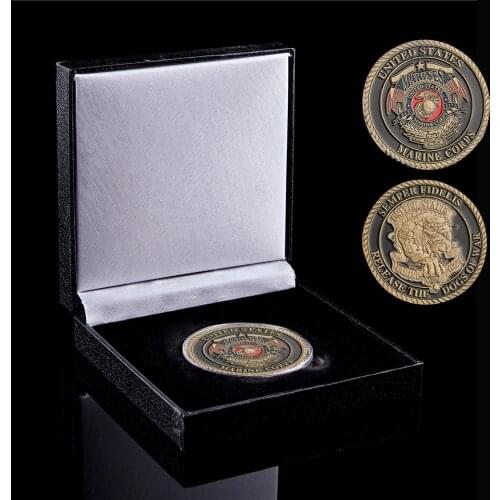 United States Copper Military Semper Fidells Release The Dogs of War Souvenir Coin W/ Luxury Box Display