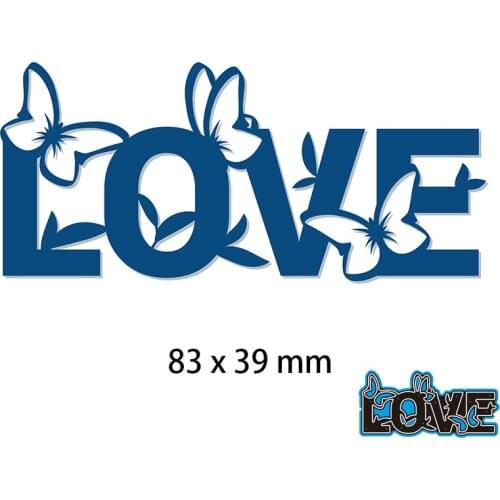 Metal Cutting Dies Love Butterfly New Scrapbook Decoration Template Embossing DIY Paper Card Craft 83*39mm