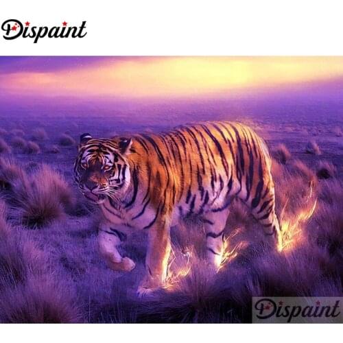 Dispaint Full Square/Round Drill 5D DIY Diamond Painting "Animal tiger scenery"3D Embroidery Cross Stitch Home Decor Gift A17154