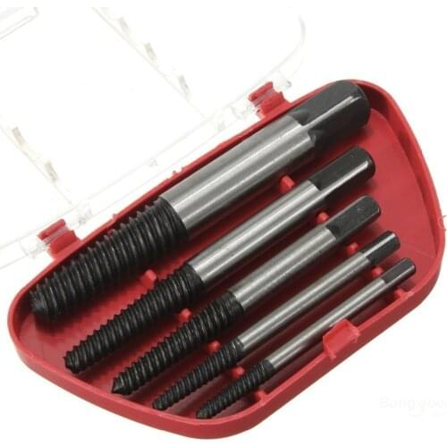 Screw Extractor Center Drill Bits Guide Set Broken Damaged Bolt Remover Removal Speed Easy Out Set