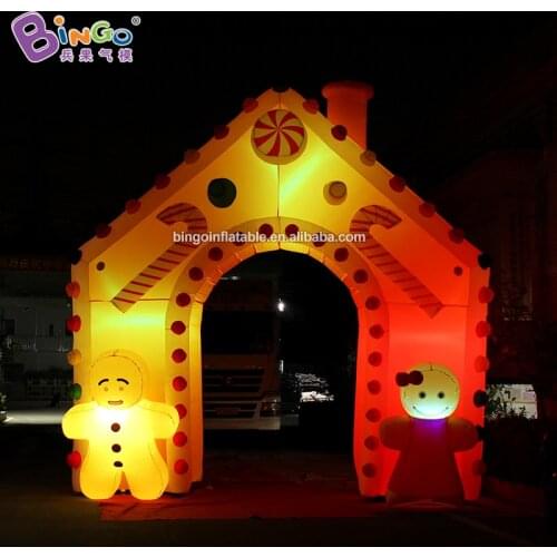 Personalized 5X5 meters inflatable christmas arch / gingerbread house christmas inflatable toys