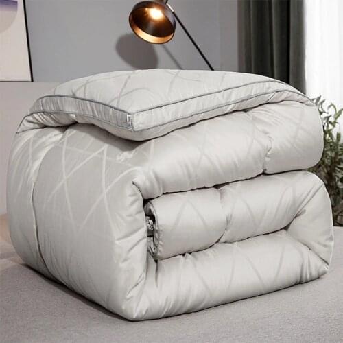 Gray white Soybean fiber Comforter Duvet Twin/Full Size Blanket Quilt 150X200cm/180x220cm/200x230cm/220x240cm